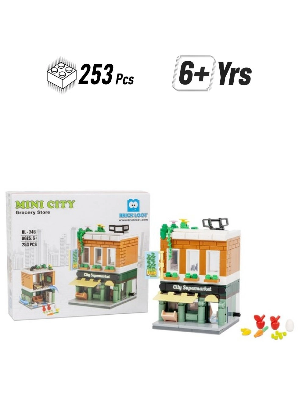 Brick Loot Mini City Grocery Store - Construction 253pcs