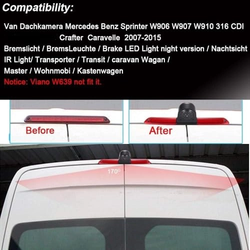 Rear View Mirror - 4.3 inch 800x480 + Brake Light Reversing Camera - Night vision 520 TV lines