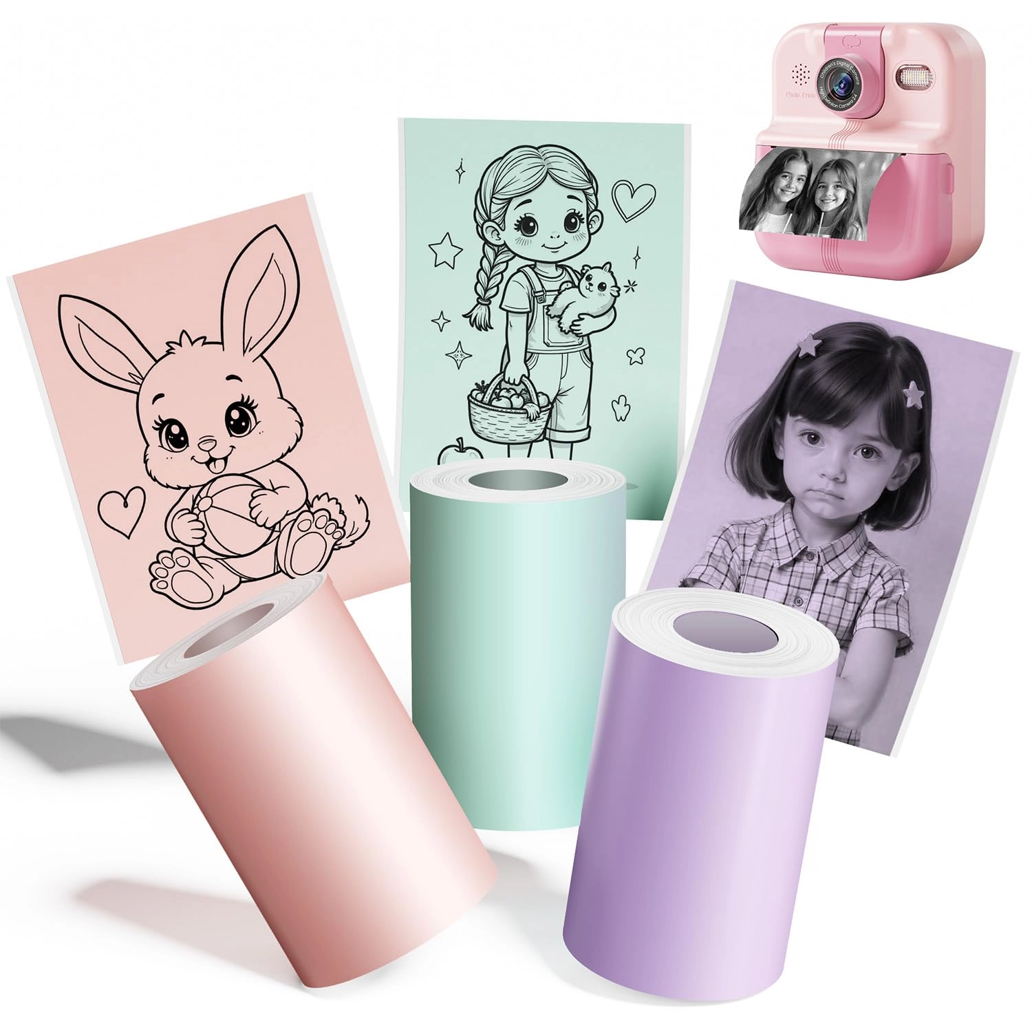 Liscuty Kids Camera Paper Roll Refill - 3 rolls 2.2*236 inches