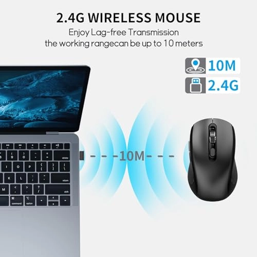 Rechargeable Ergonomic Silent Mouse with 2.4GHz USB Receiver - Wireless