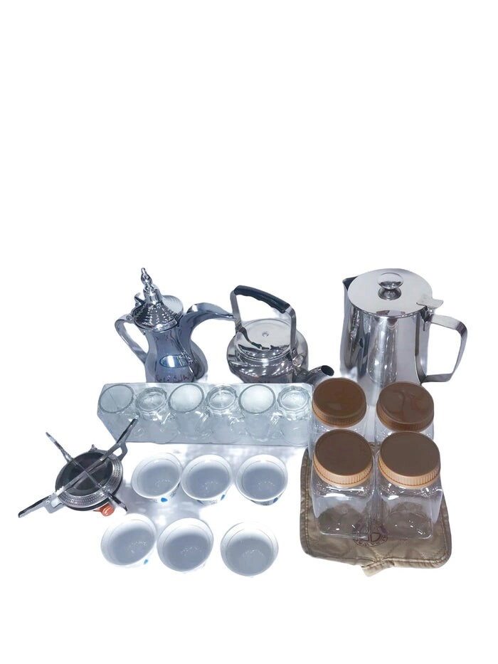 Tea Bag Kit + Gas Stove + Teapot + Cup + Wind Shield + Bag