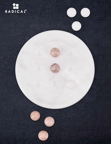 tic_tac_toe - Marble Handmade Red and Coral