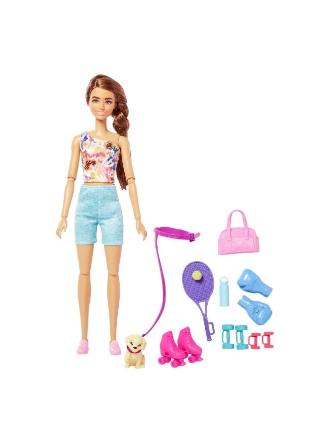 Barbie Doll - Puppy Workout Outfit Roller Skates