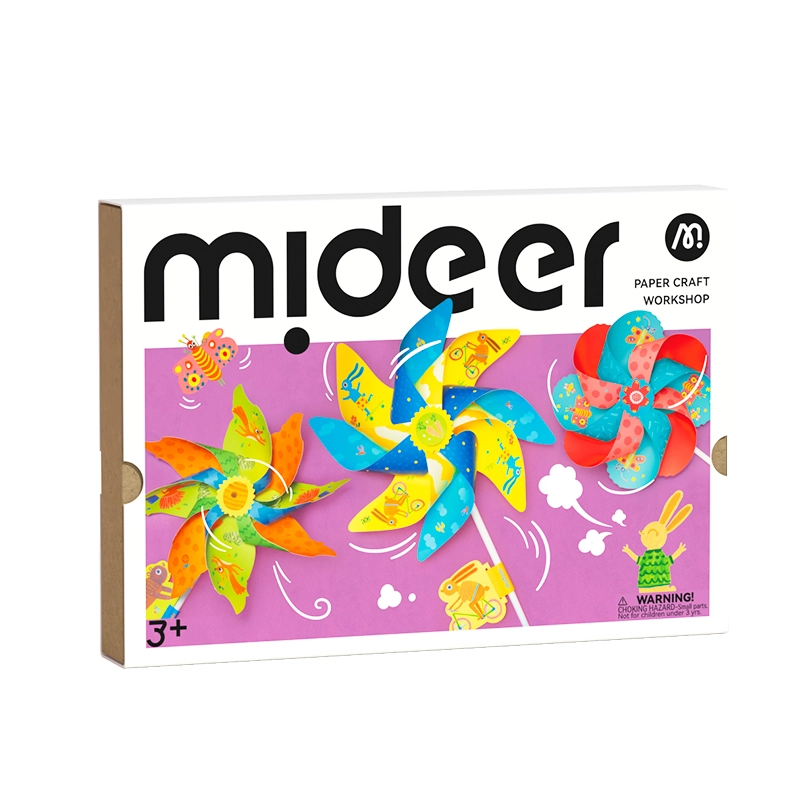MIDEER Paper Craft DIY Kit - Windmill Kingdom - No scissors or glue Includes stickers & decals