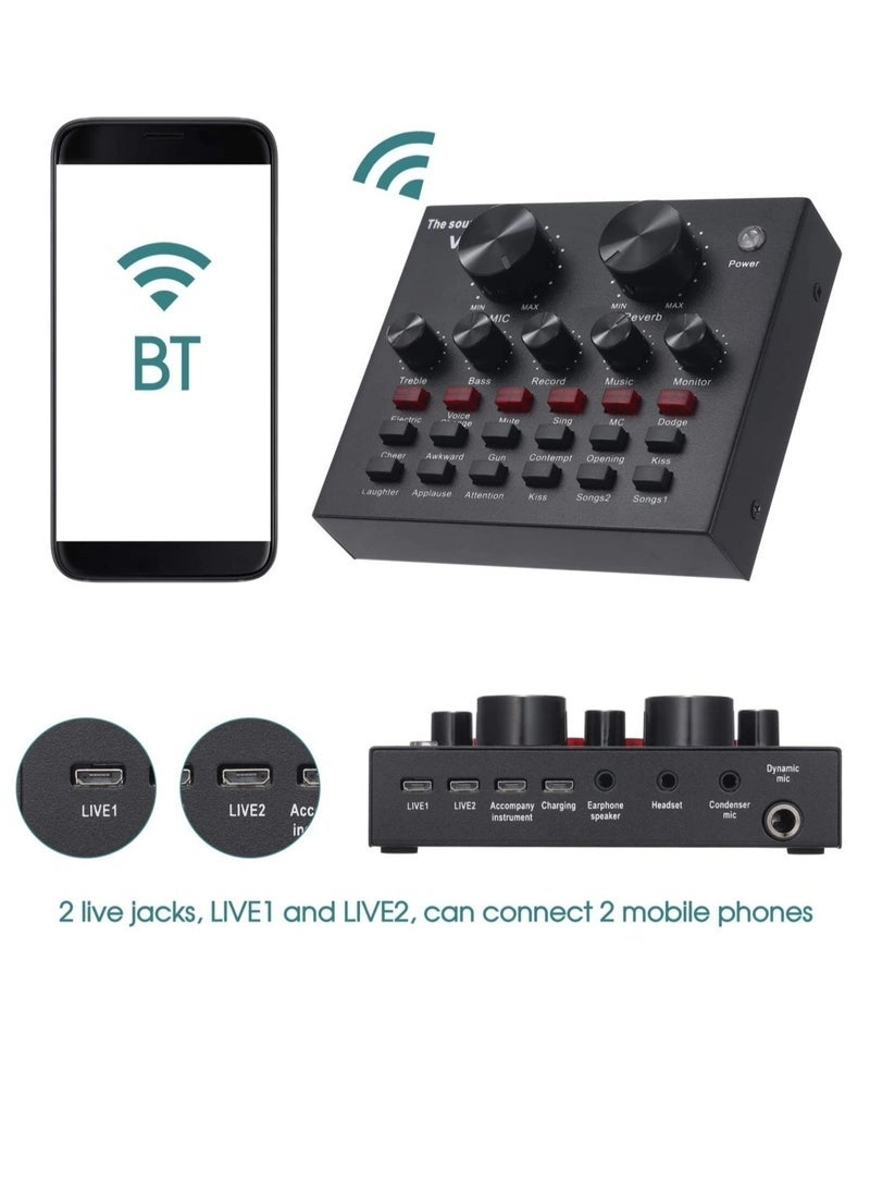 BM-800 + V8 Live Sound Card Wired Microphone