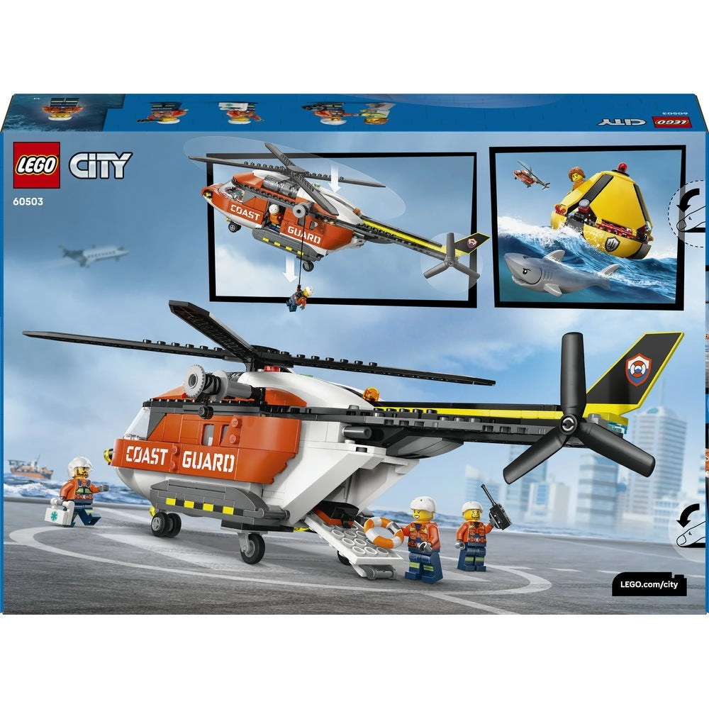 City Coast Guard Helicopter - Emergency Vehicle 4 Minifigures