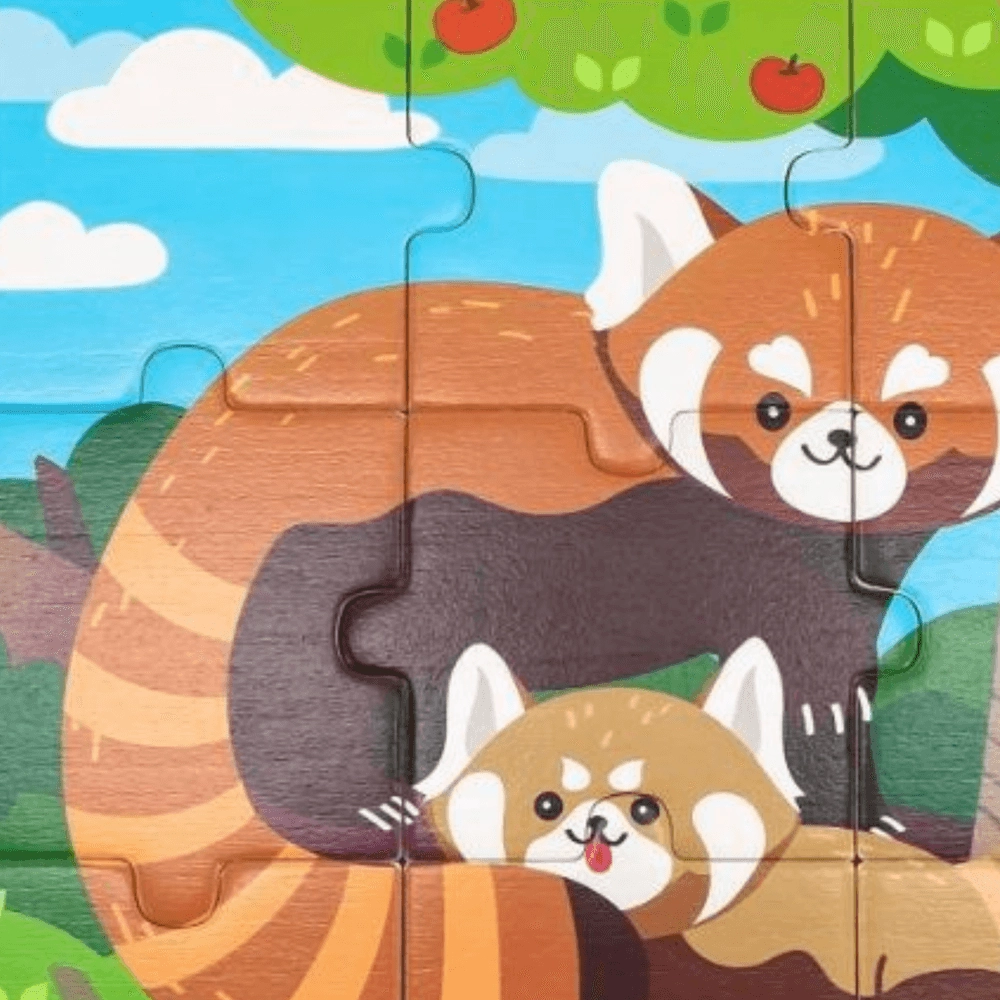 Wooden Jigsaw Puzzle Set Red Panda - 18 months+ 9 pieces