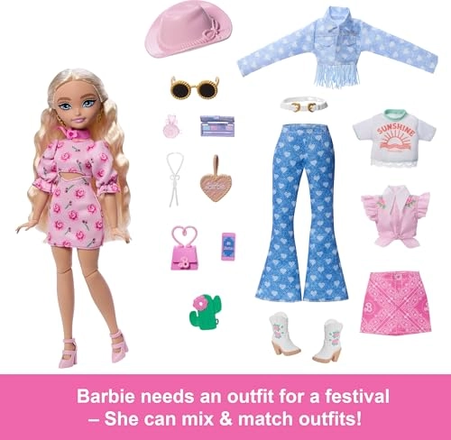 Malibu Fashion Doll - Roller Skating Blonde Hair 9 Makeup Themed Pieces Ages 4+