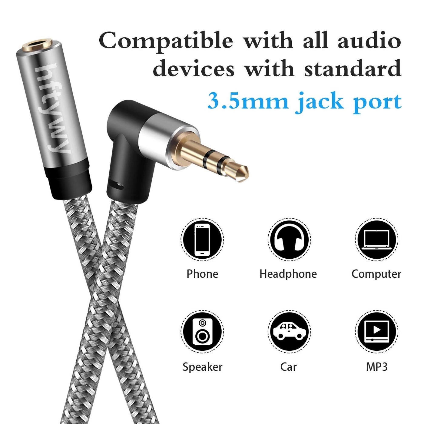 Headphone Extension Cable for Universal - 20FT 3.5mm Male to Female