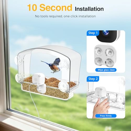 Close-Focus Window Bird Camera 2K