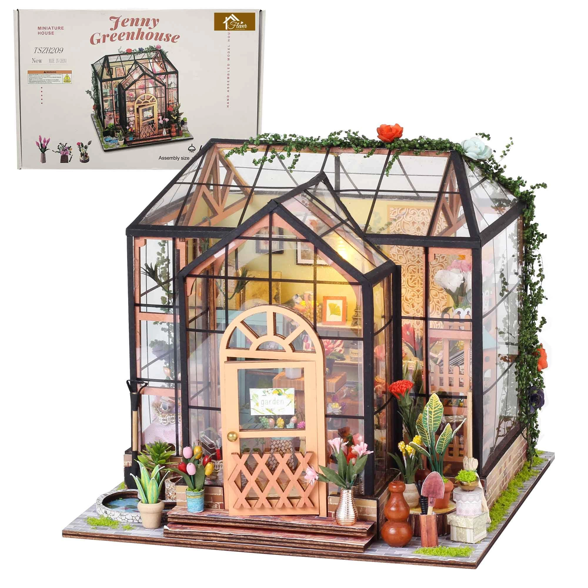 Flever DIY Miniature House Kit - Jenny' S Greenhouse
