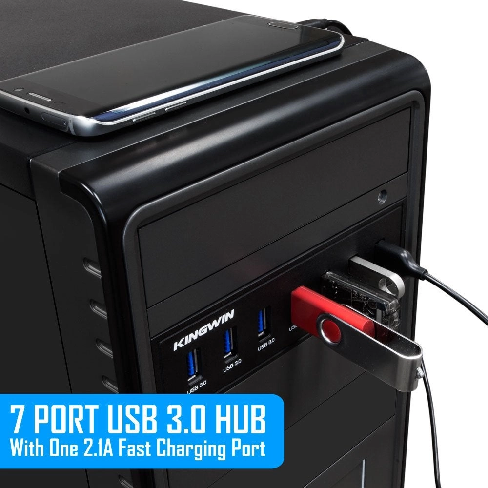 USB 3.0 Hub - Front Panel 7 Port 2.1A Fast Charging