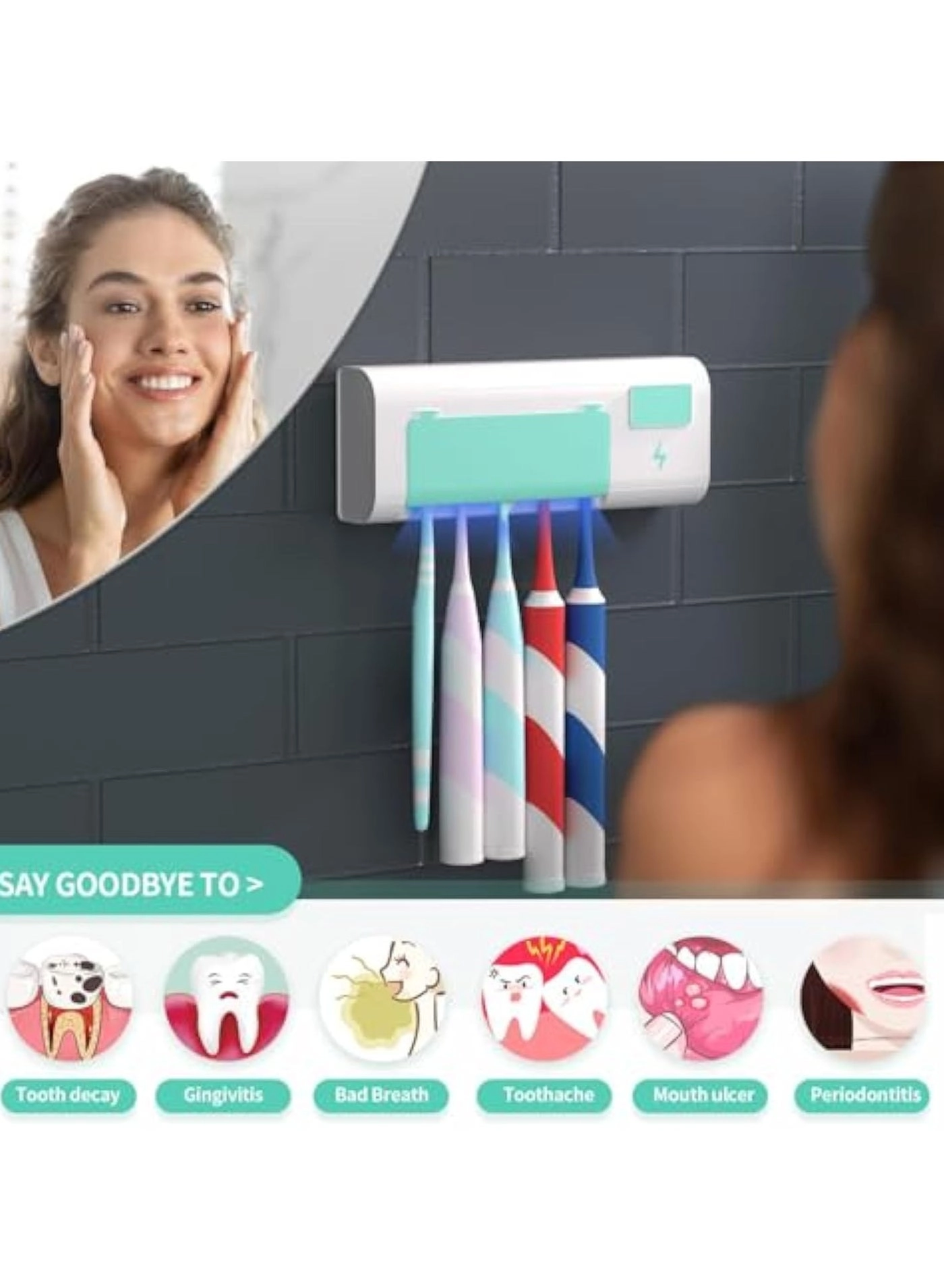 Toothbrush Holder - 5 Wall Mounted