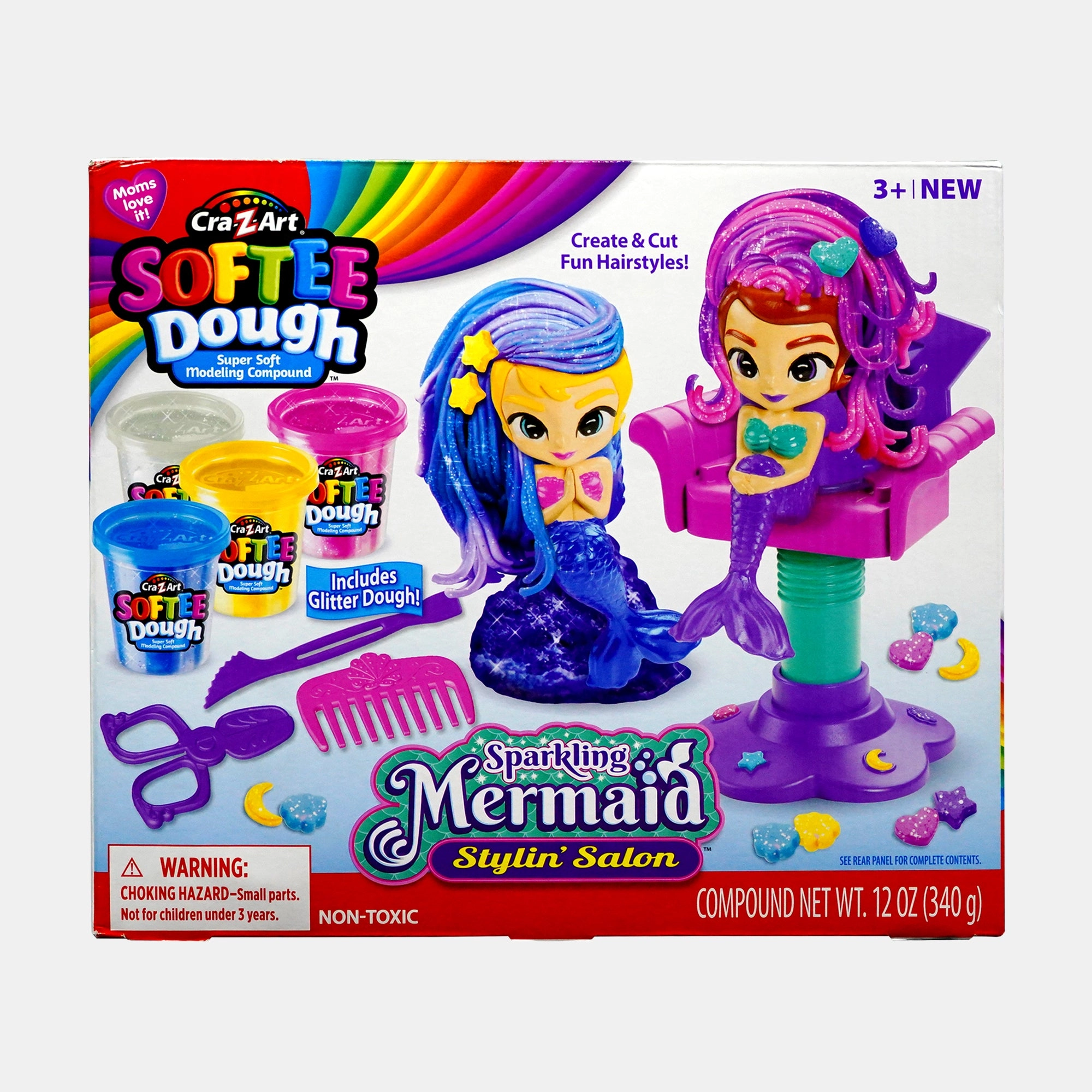 Cra-Z-Art Softee Dough Sparkling Mermaid Stylin’ Salon - 3+ years 10 pcs