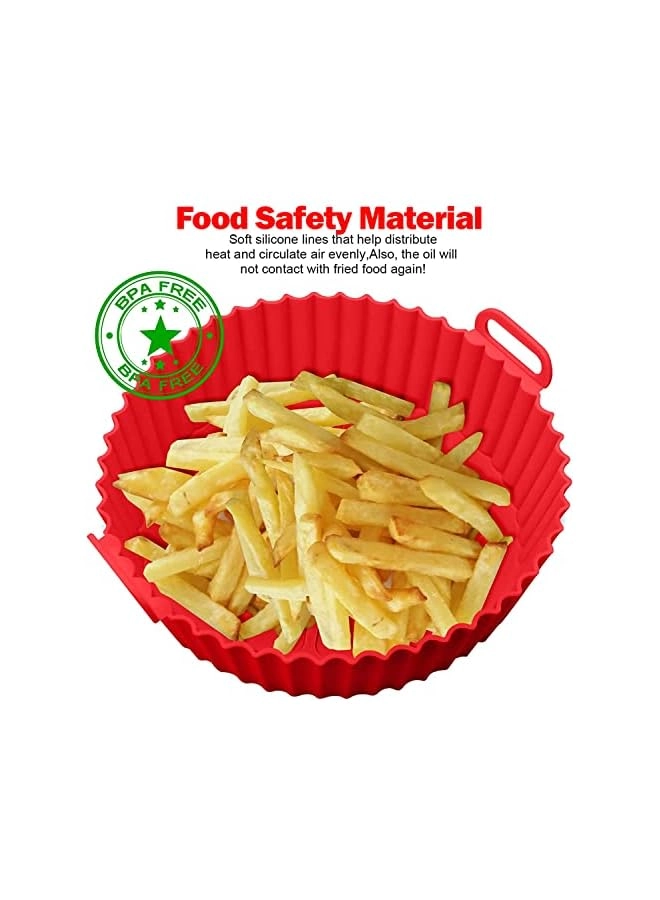 Air Fryer Silicone Pot - Fits 3QT - 5QT 2 pieces Red