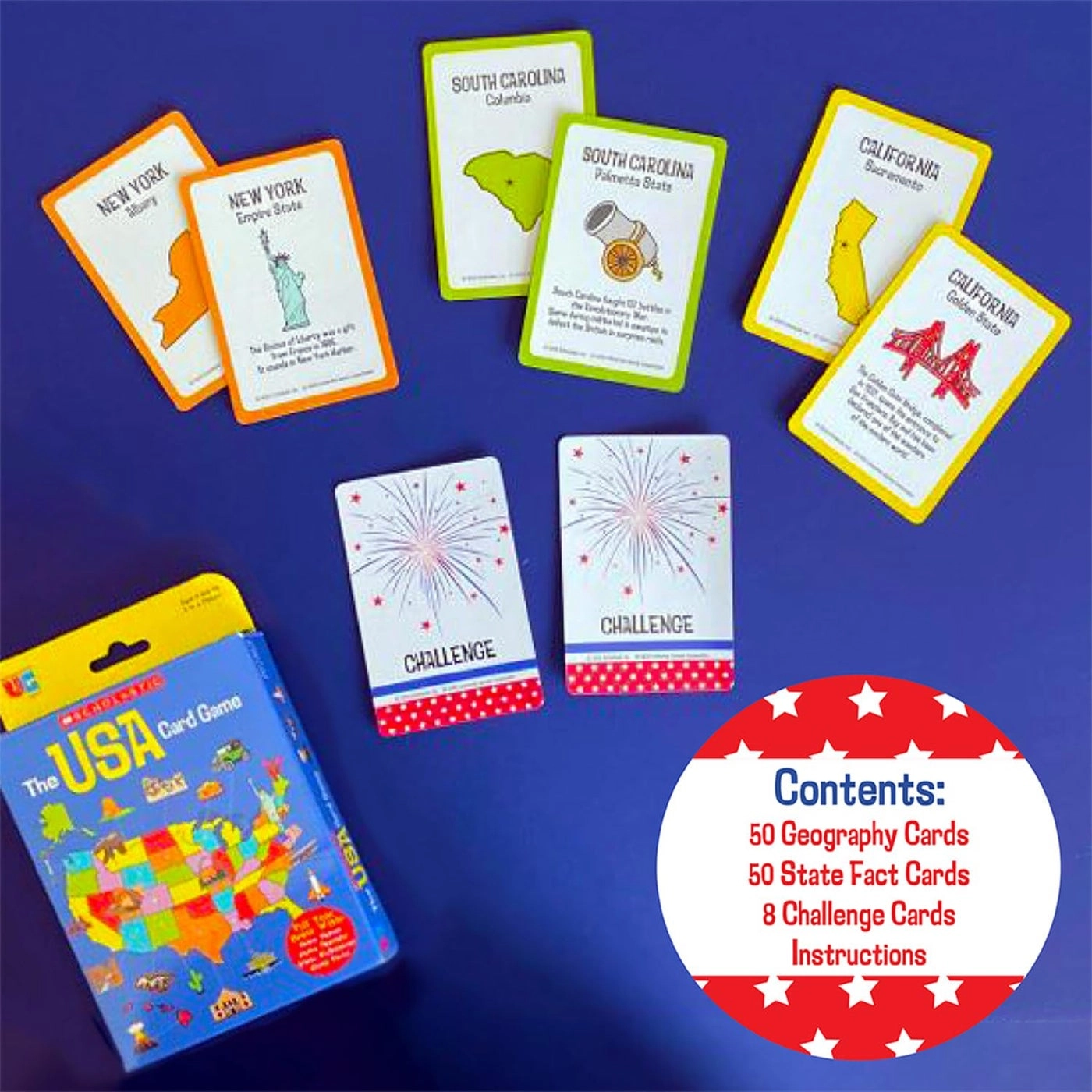 Scholastic USA Travel Card Game - Learn State Capitals Historic Facts