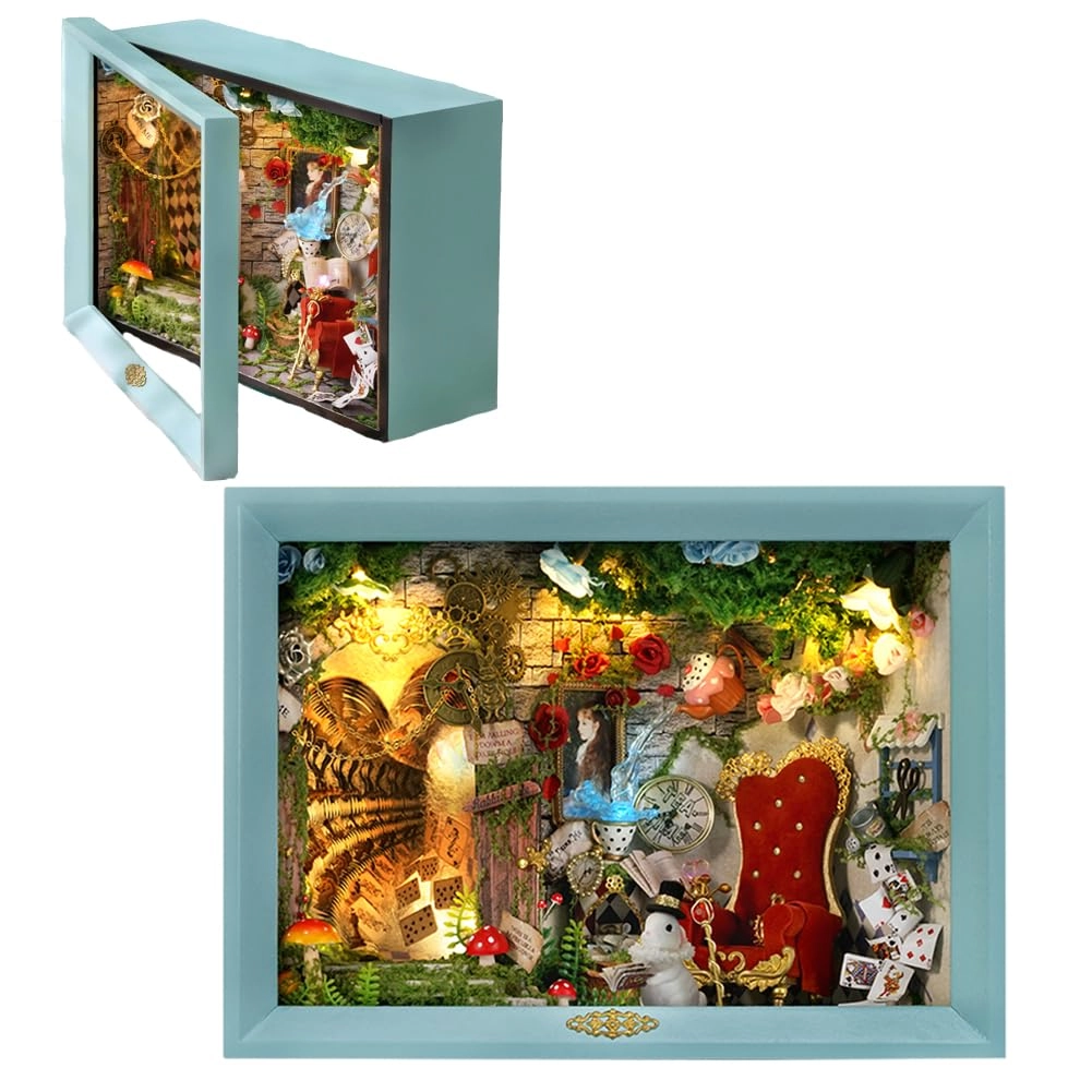 3D Wooden Puzzle Bookshelf Insert - Library of Books 1:24