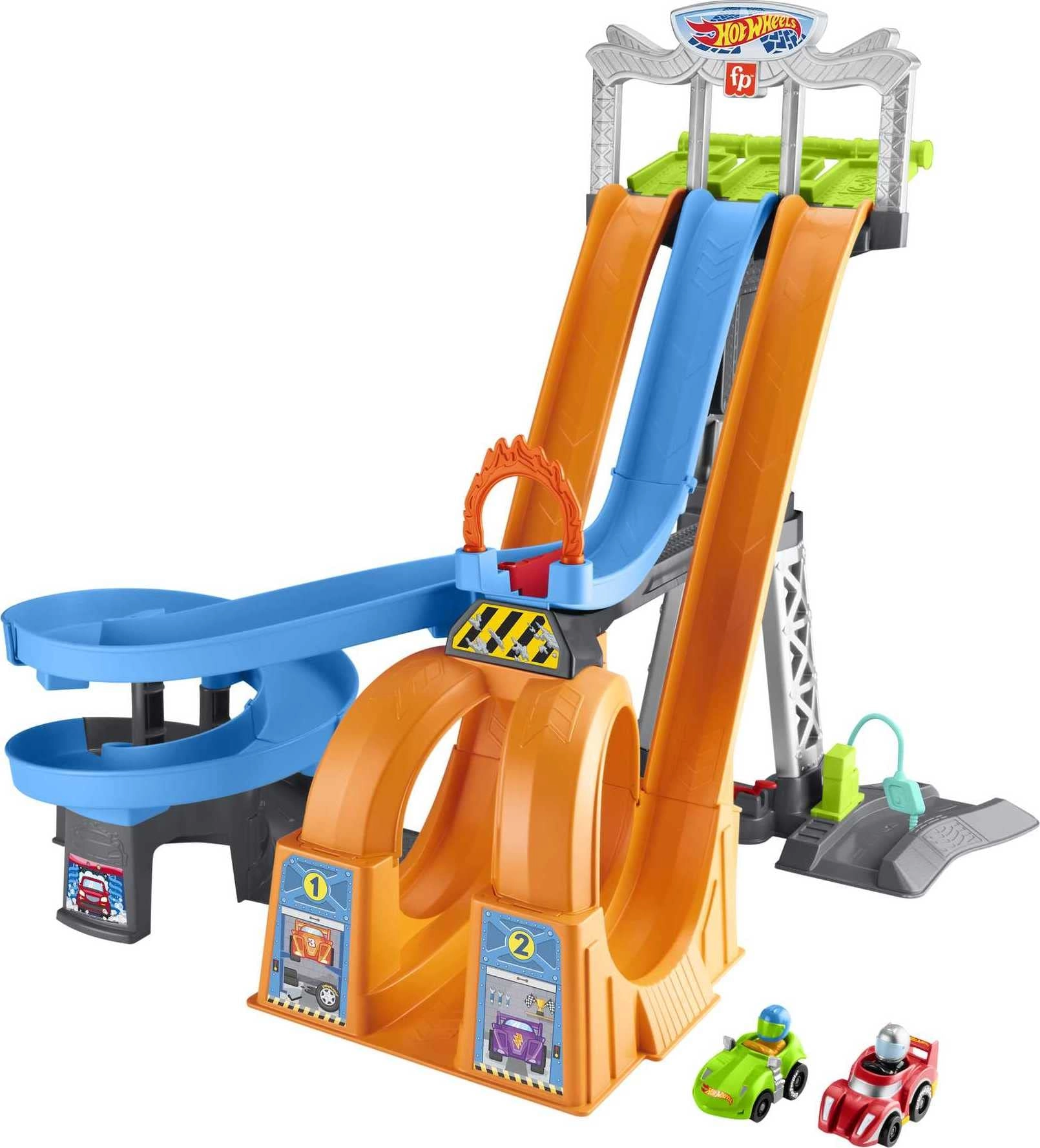 Fisher-Price Little People Racing Loops Tower Race Track - Stunt Ramp Sounds Ages 18+ Months