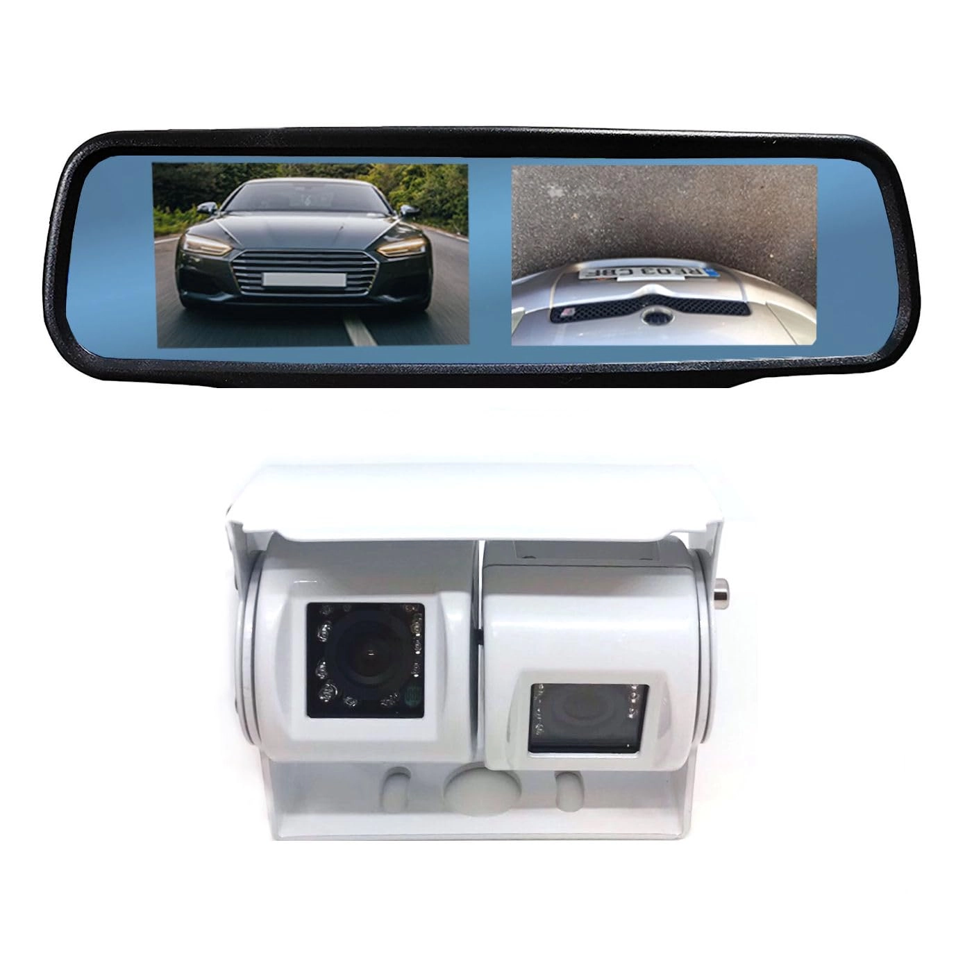 Dual Motorhome Reversing and Rearview Camera - Night vision Phono cabling 720p