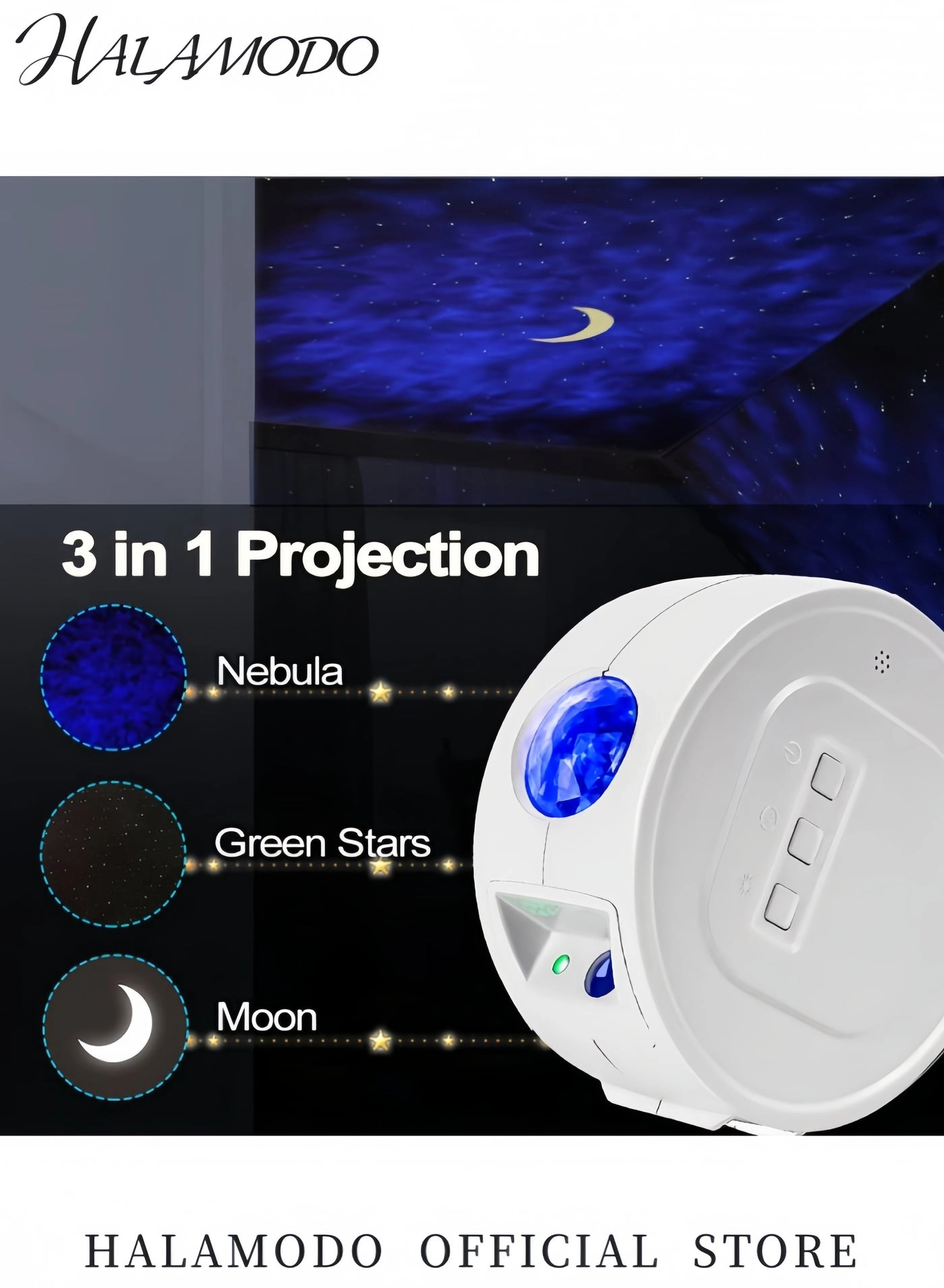 Starry Sky Projector Lamp - White