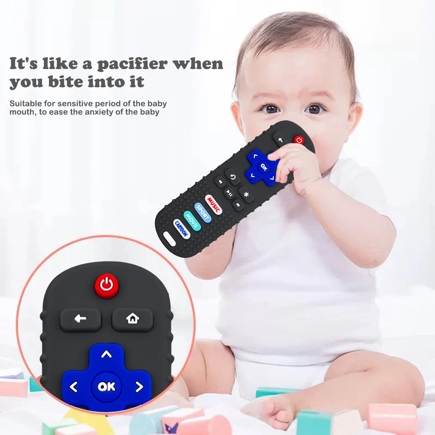 3 Pack Remote Control Shape Teethers - Silicone
