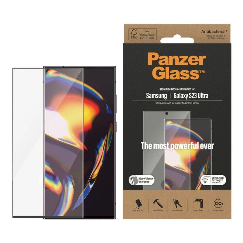PanzerGlass Ultra-Wide Fit Clear Screen Protector for Samsung Galaxy S23 Ultra