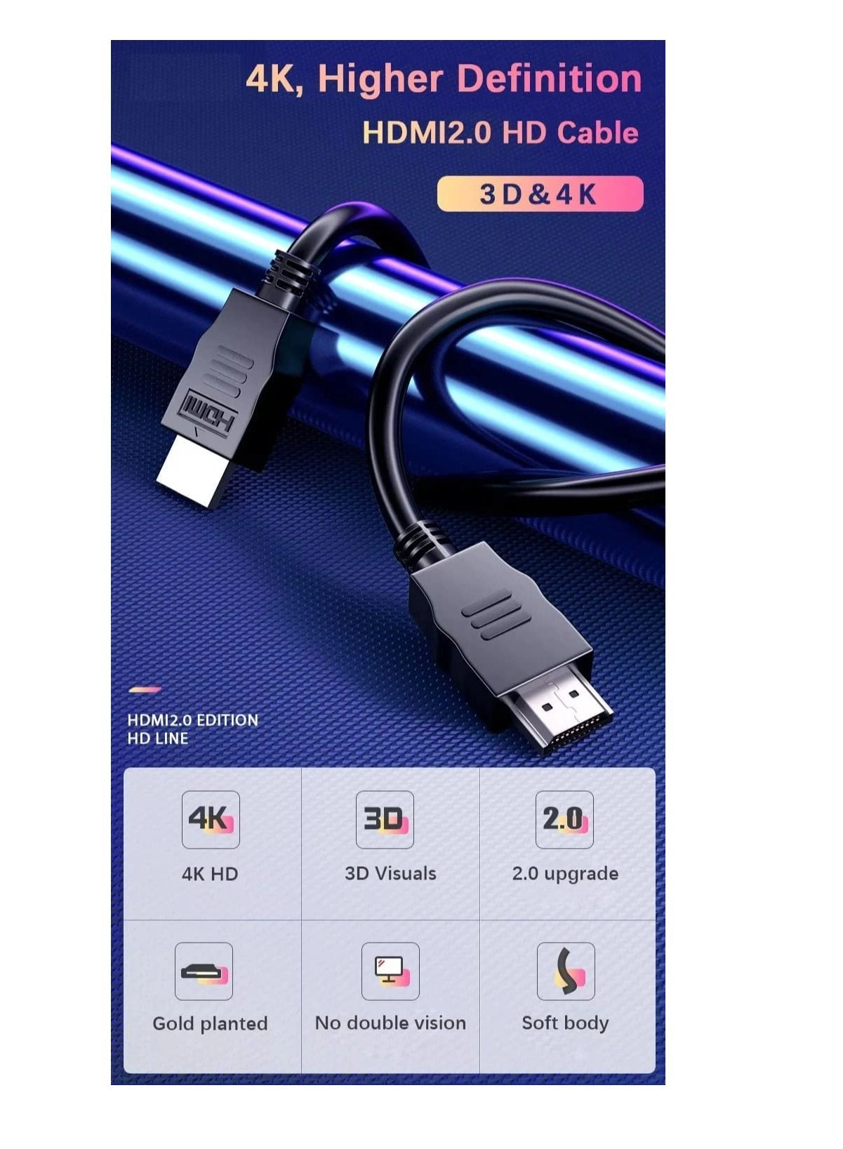 4K HDMI Cable - 3m Pack
