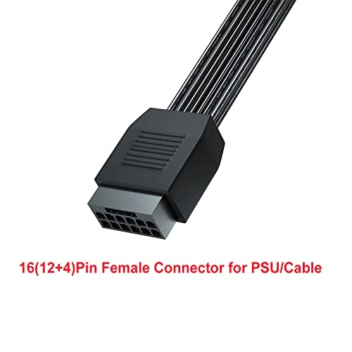 PCI-e 5.0 12VHPWR 16 Pin Right Angle Adapter - 12+4pin 600W