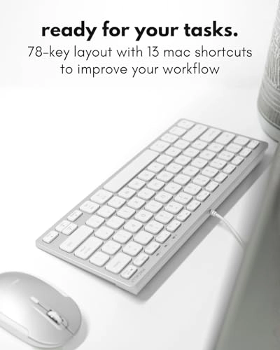 Small Keyboard for Mac - 78-Key MacOS Layout USB-A, USB-C