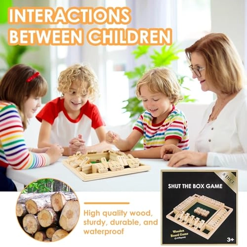 Shut The Box - Wooden 2 Dice