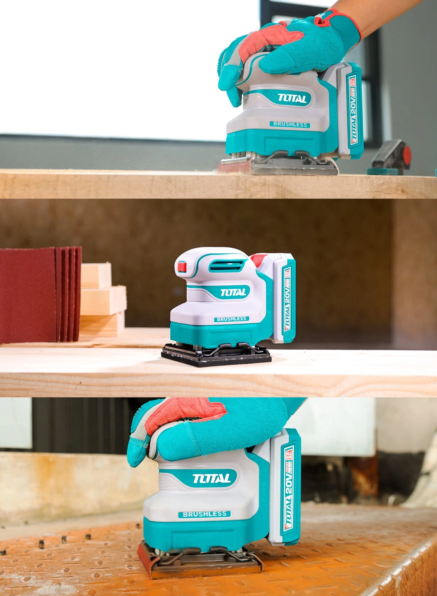 Brushless Cordless Sheet Sander - 20V 1/4 Sheet 12000RPM