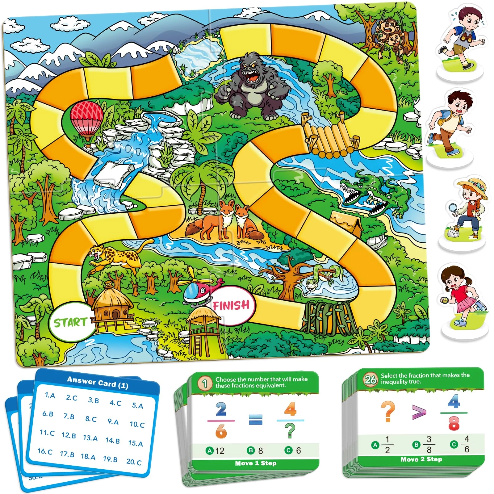 Broytain Forest Fraction Board Game - 8 years and up 4 pieces