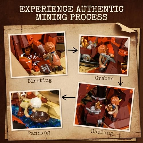 Wild West Gold Mine Lighting Building-Bricks Set - 658 pcs