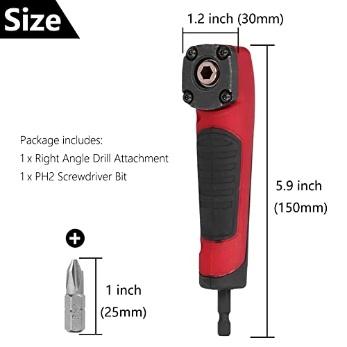 Right Angle Drill Attachment - 90 Degree Red