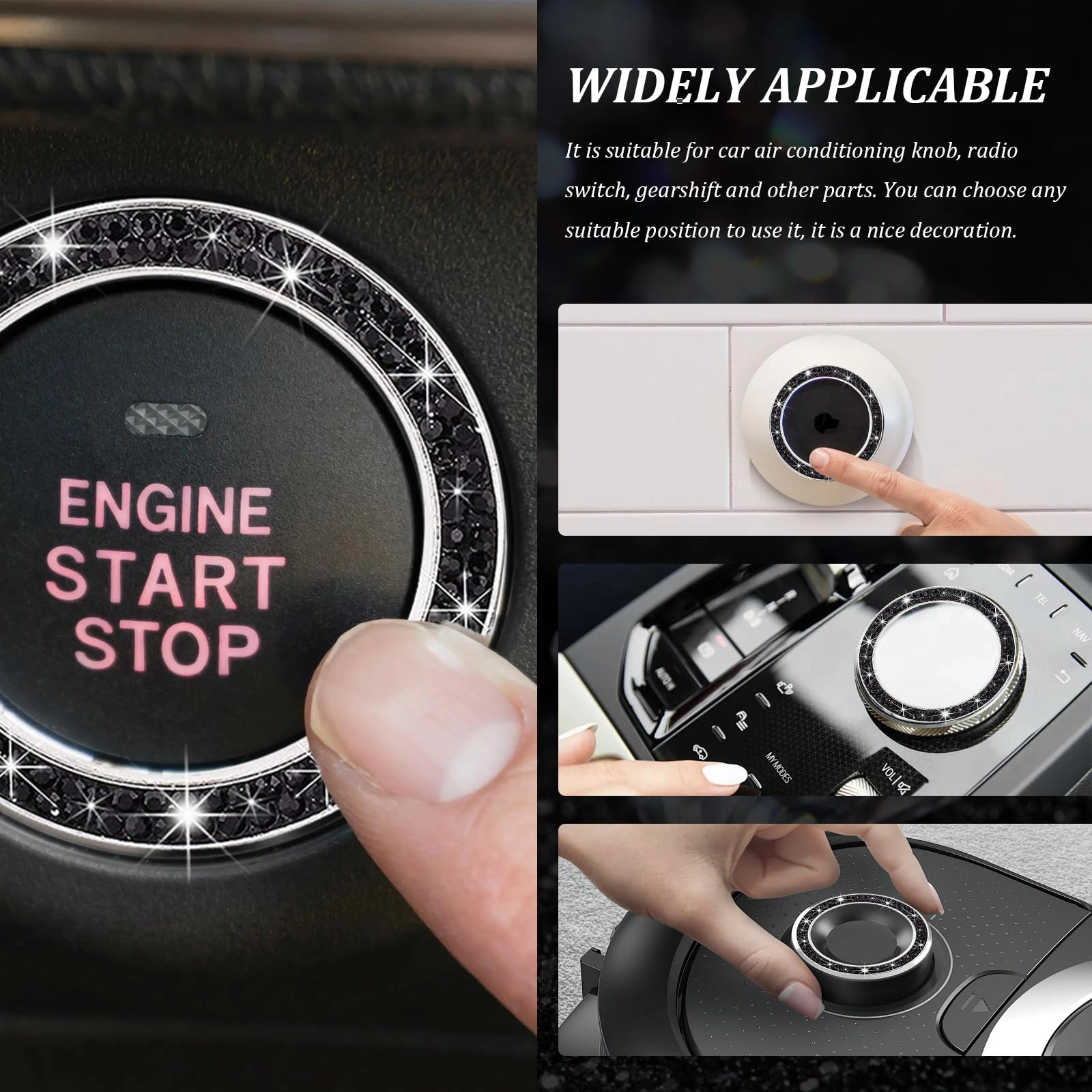 Rhinestone Car Engine Start Ring Decals