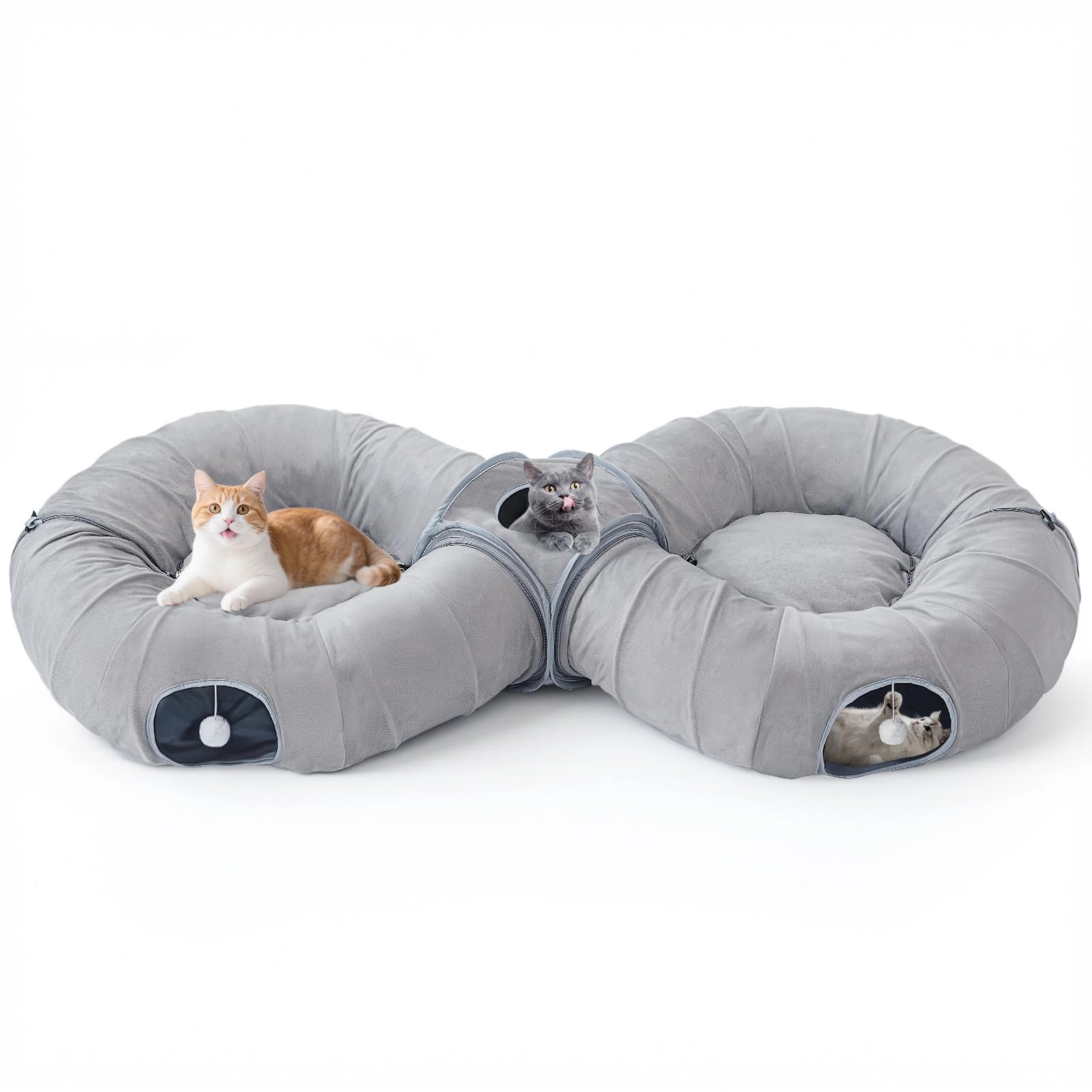 Pawaboo Cat Tunnels Bed - 175cm x 80cm soft plush