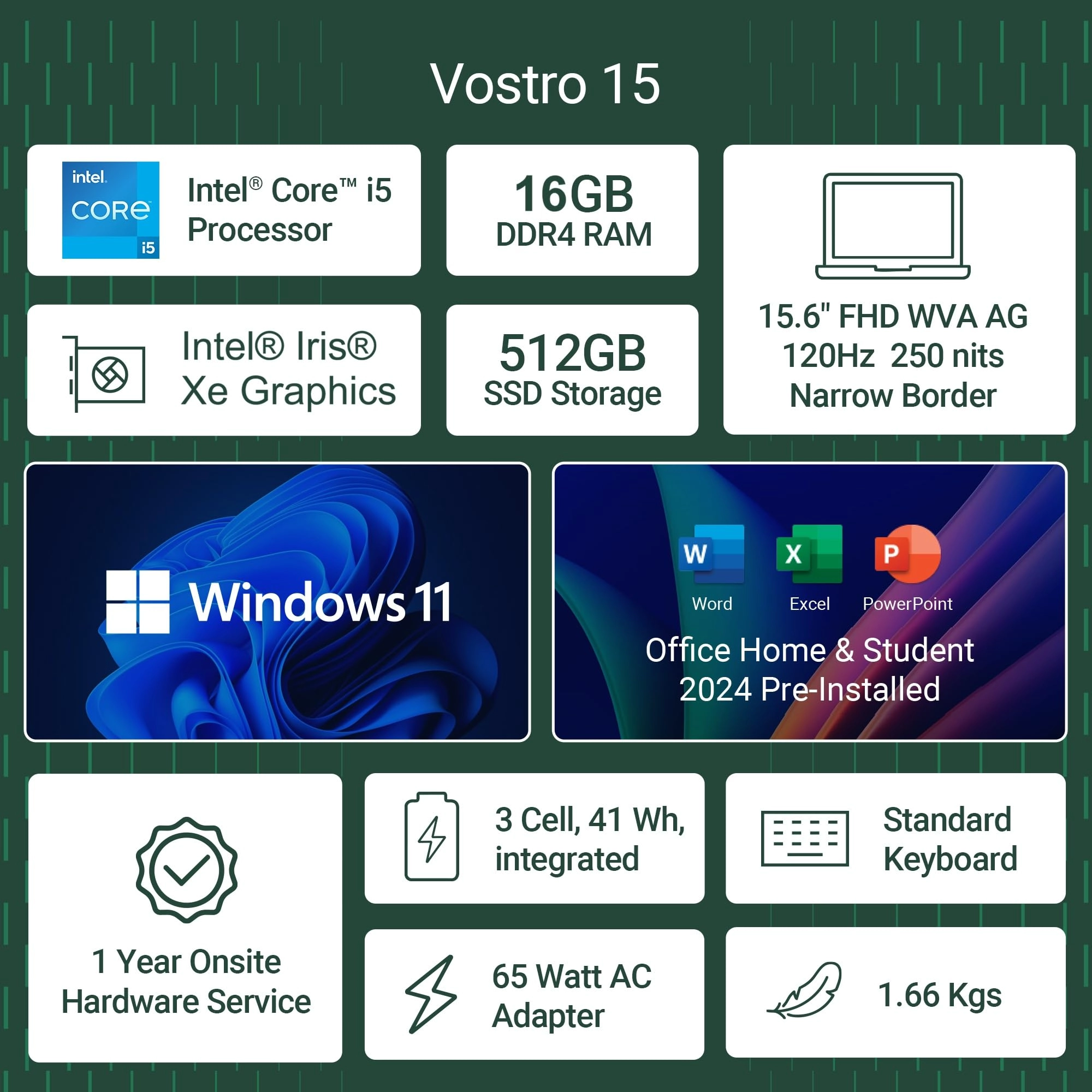 Vostro 3530 - 15.6'' Core i5-1334U 16GB DDR4 512GB SSD
