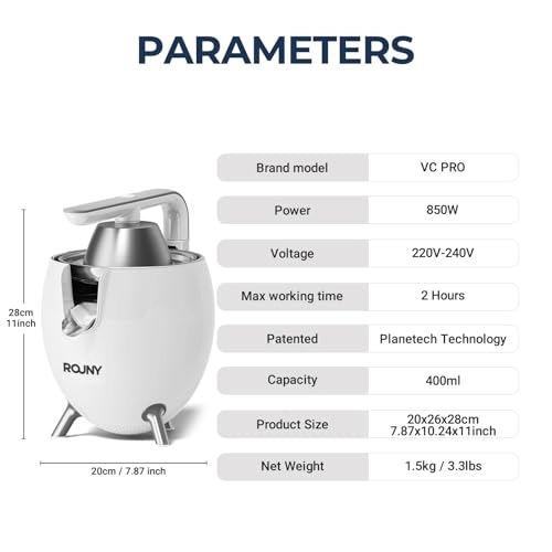 Electric Citrus Juicer Machine - 850W 400 Milliliters