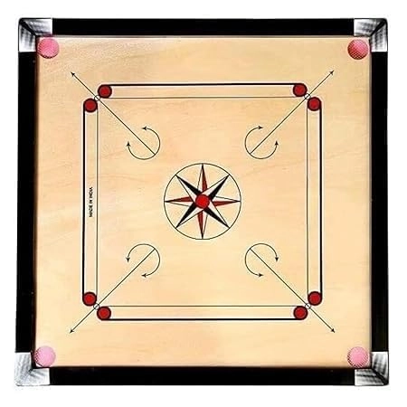 Superior Matte Finish Practice Carrom Board - 32 INCH Beige