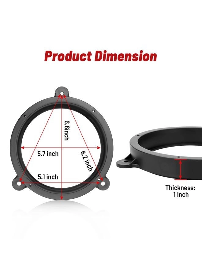 Speaker Adapter Spacers - 6.5 inch + Speaker Wire Harness