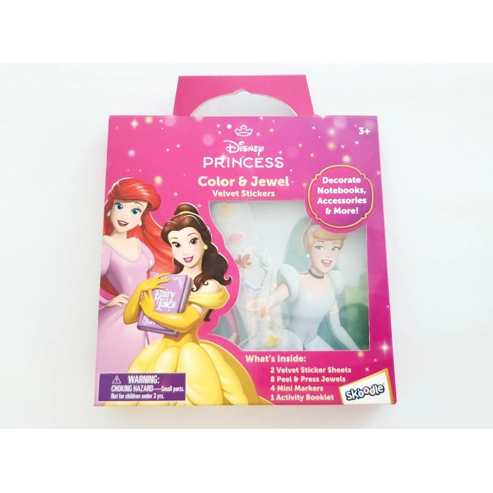 SKOODLES Disney Princess Sticker Book Color & Jewel Velvet 2 pcs