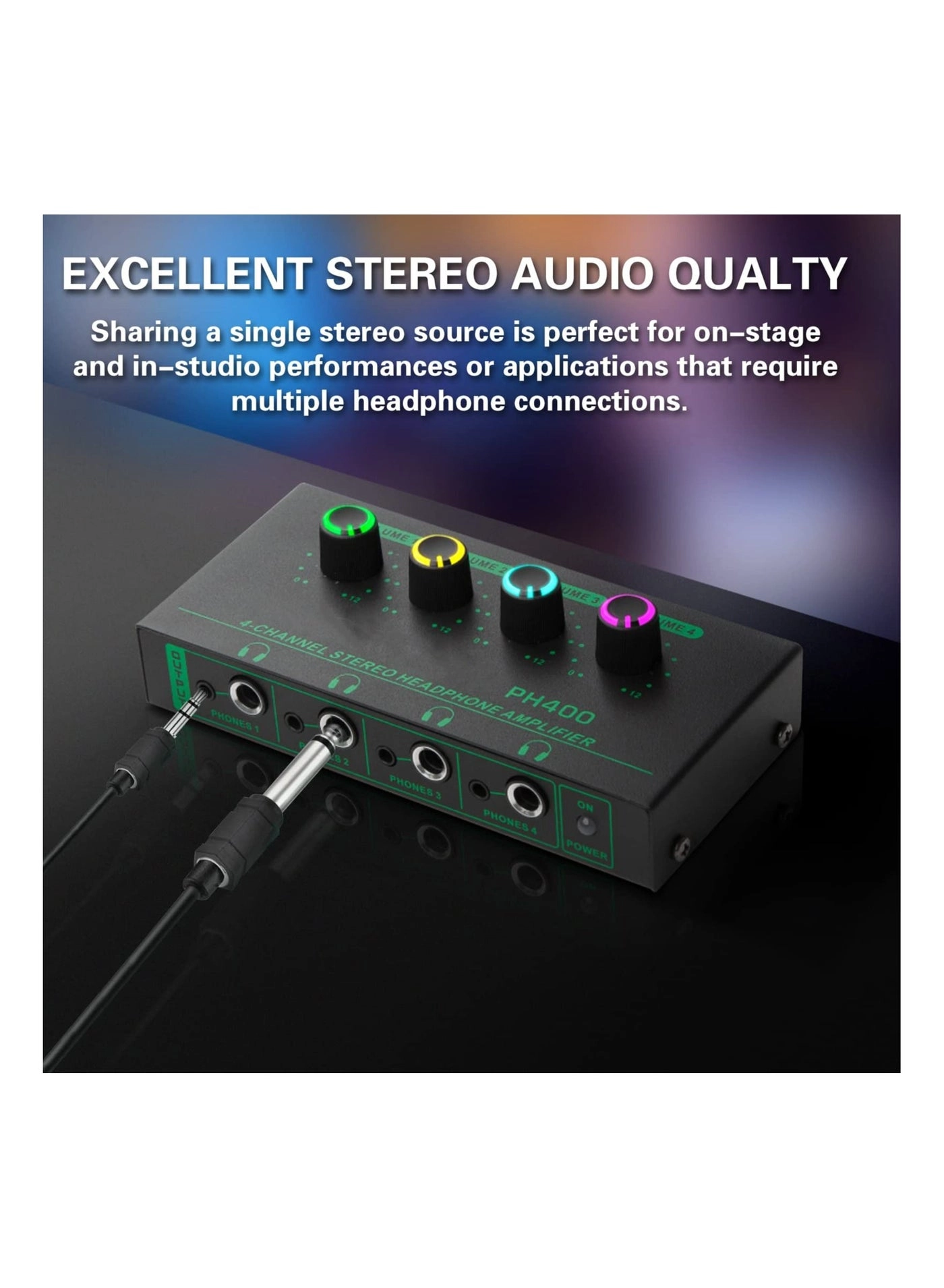 Headphone Amplifier - 4 Channel 1/4In 3.5mm TRS