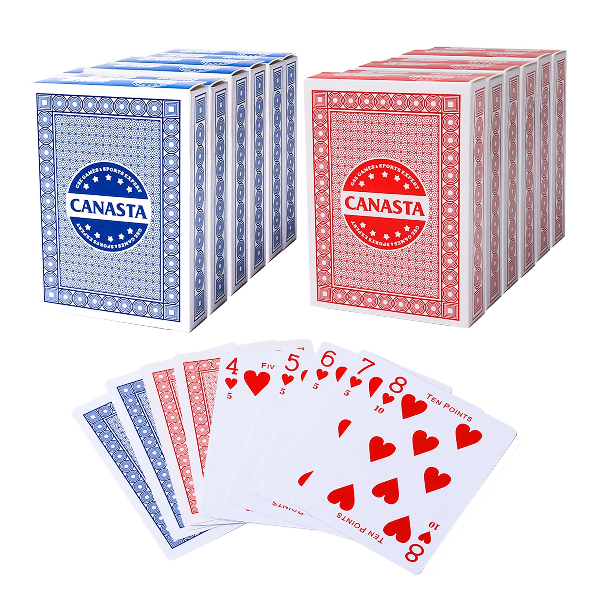 GSE Games & Sports Expert Canasta Bonanza - 12-Deck 6 Blue& 6 Red