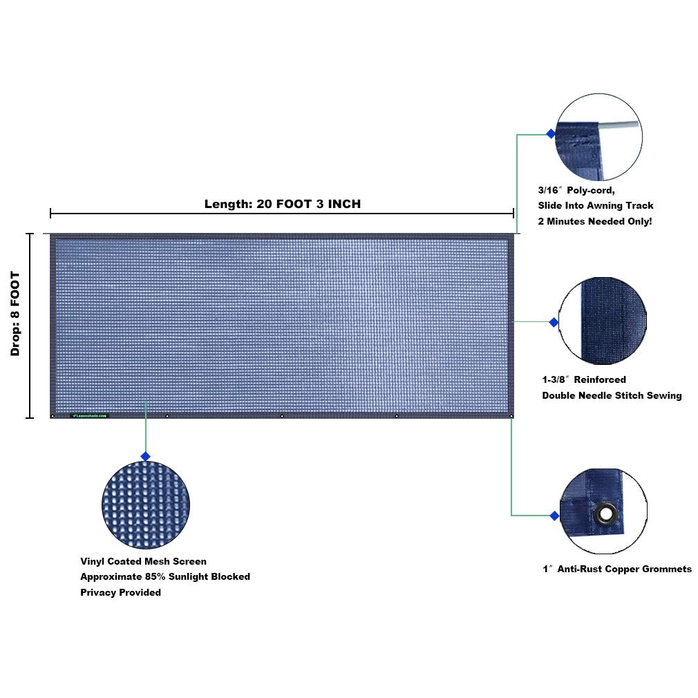 RV Awning Sun Shade Screen