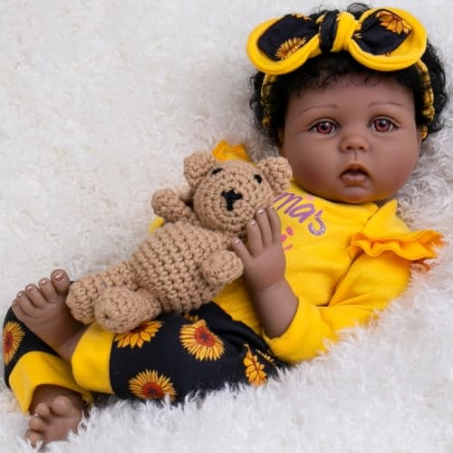 Reborn Baby Doll - 22 Inch Cotton Vinyl African American Ages 3+