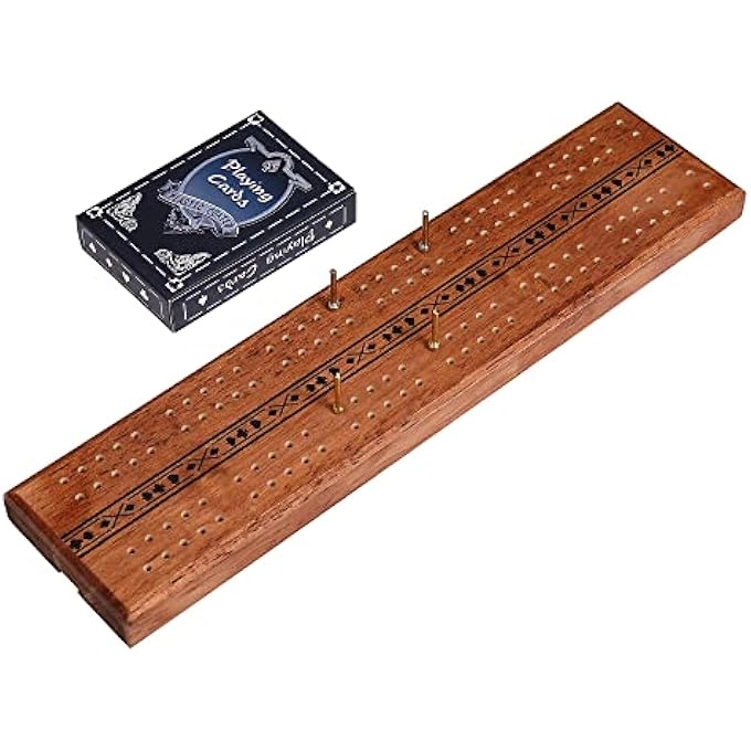 Sterling Cribbage Board - Wooden Double Track