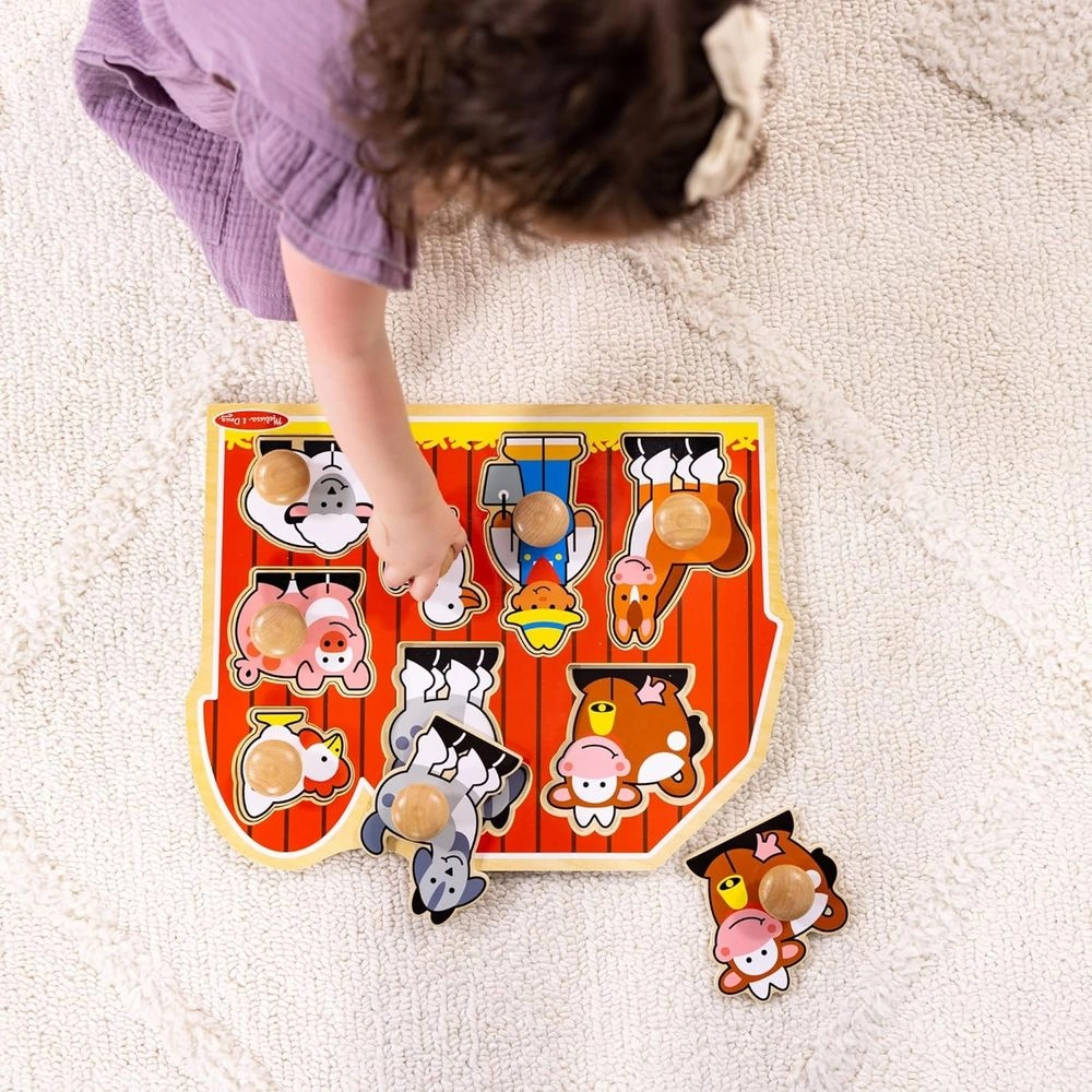 Jumbo Wooden Peg Puzzle Set - Suitable for 12 months & above 8 Pcs