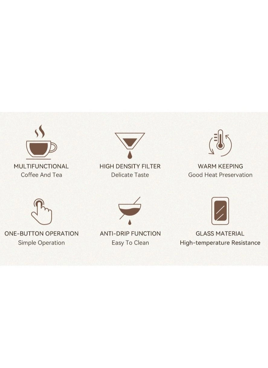 3-in-1 Drip & Pour-Over Coffee Maker H12