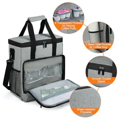Coffee Maker Carrying Bag - Compatible for K-Mini or K-Mini Plus Grey
