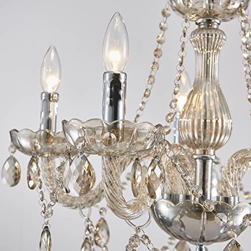 5 Light K9 Crystal Chandelier - Champagne Modern